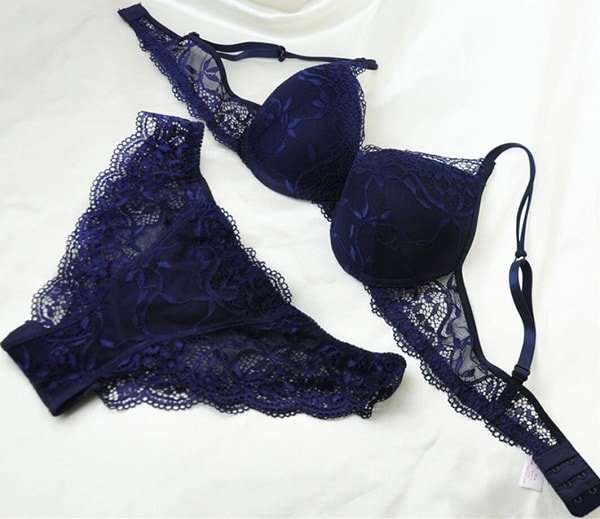 blue bra and panty set